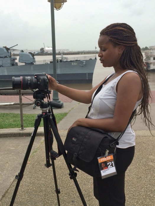 Claudia Balthazar reports in Baton Rouge, Louisiana. Photo by: Kelsey Jukam